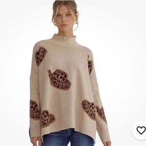 Entro leopard print cowgirl hat sweater
